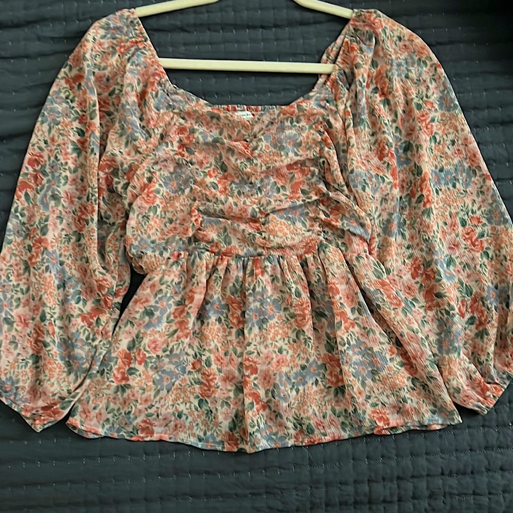 American Eagle Colorful Floral Blouse